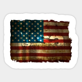 USA / Grunged Flag Sticker